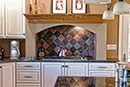 Kitchen Stove Slate Tile Backsplash Install - 1c
