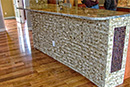 Glass Tile and Stacked Stone Kitchen Island - 1e