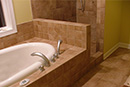 Stone Tub Deck, Mud Shower Pan <br>and Tile Flooring - 2j